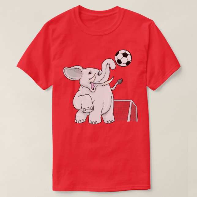 Elefant als Spieler mit Ball 2 T-Shirt (Design vorne)