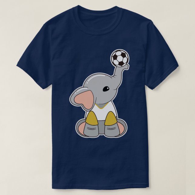 Elefant als Spieler mit Ball 4 T-Shirt (Design vorne)