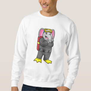 Elefant als Taucher mit Tauchbrille Sweatshirt