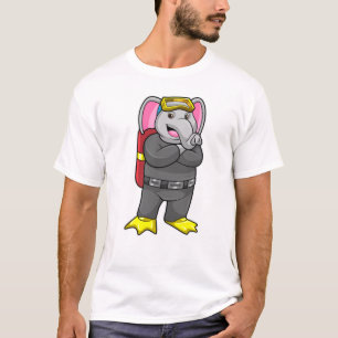 Elefant als Taucher mit Tauchbrille T-Shirt