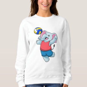 Elefant als Volleyballspieler mit Volleyball Sweatshirt