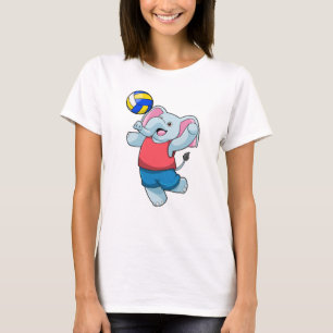 Elefant als Volleyballspieler mit Volleyball T-Shirt