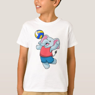 Elefant als Volleyballspieler mit Volleyball T-Shirt