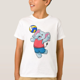 Elefant als Volleyballspieler mit Volleyball T-Shirt