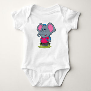 Elefant als Wiker mit Rucksack Baby Strampler