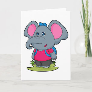 Elefant als Wiker mit Rucksack Karte