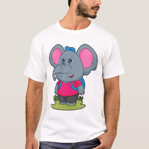 Elefant als Wiker mit Rucksack T-Shirt