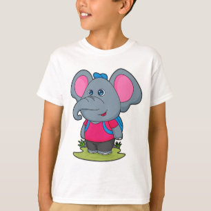 Elefant als Wiker mit Rucksack T-Shirt