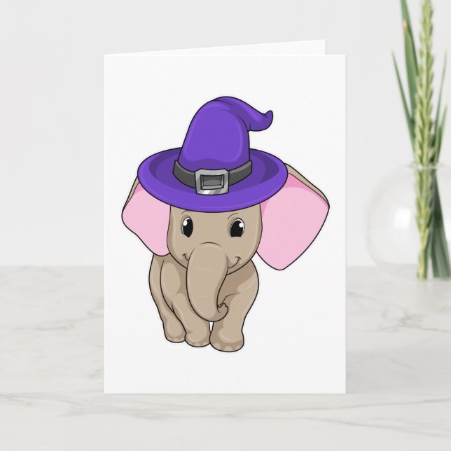 Elefant als Zauberer Karte (Vorderseite)