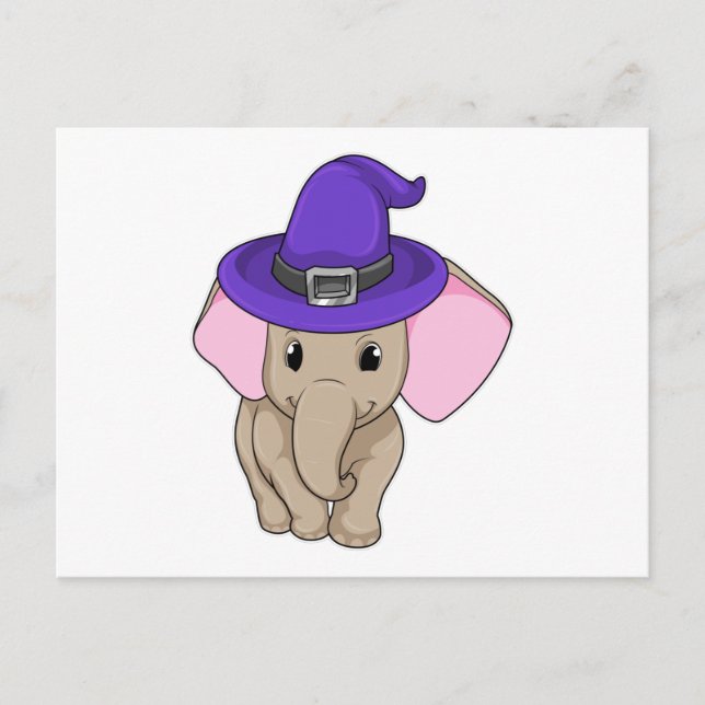 Elefant als Zauberer Postkarte (Vorderseite)