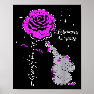 Elefant Alzheimer-Bewusstseins-Schleife Lila Poster