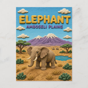 Elefant Amboseli-Ebenen Modern KlayKoo Postkarte