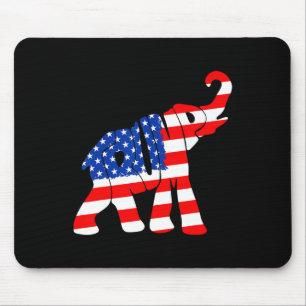 Elefant Amerikanische Flagge Trump Für Frauen Männ Mousepad