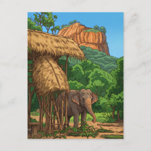 Elefant an Sigiriya Postkarte