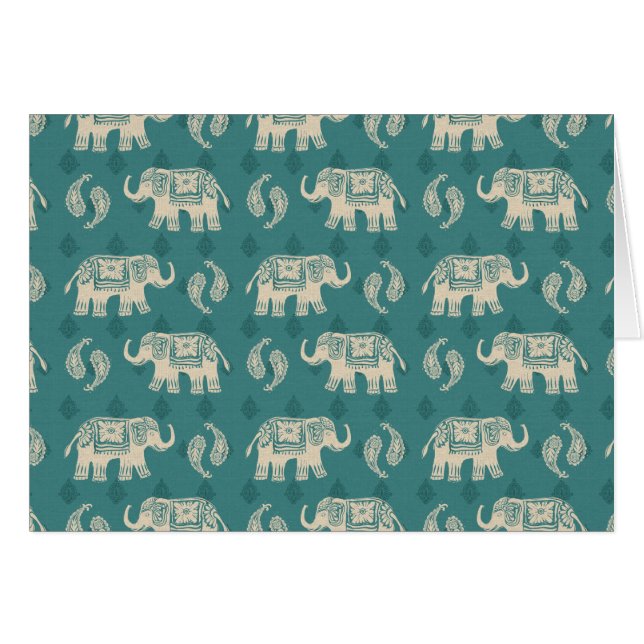 Elefant-aquamarines Wohnwagen-Muster (Vorderseite (Horizontal))