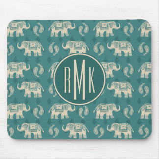 Elefant-aquamarines Wohnwagen-Muster des Mousepad