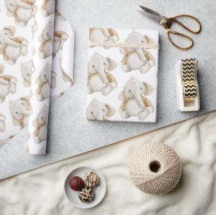 Elefant Aquarell Geschlechtsneutral Geschenkpapier