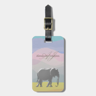 Elefant Aquarell Rücksendeadresse Gepäckanhänger