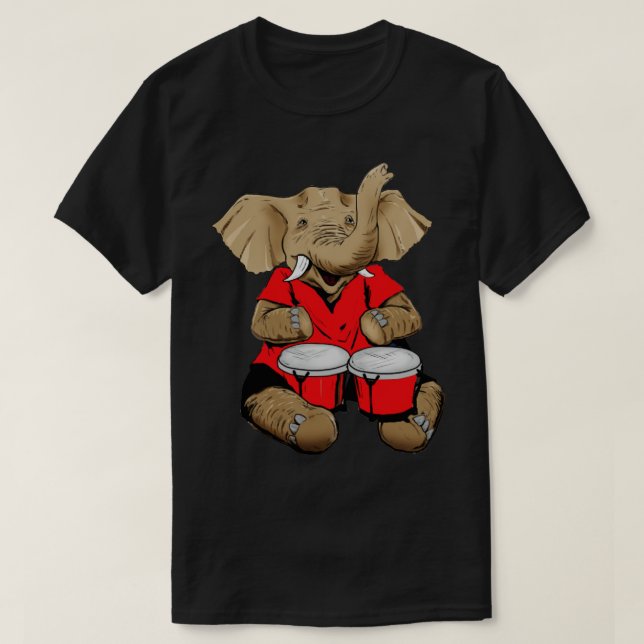 Elefant auf Bongos T-Shirt (Design vorne)