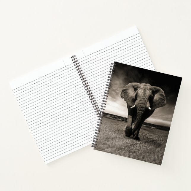 Elefant auf der Flucht Notizbuch (Innenseite)