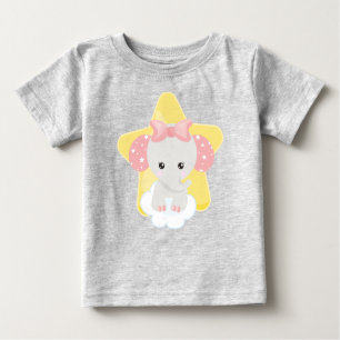 Elefant auf einer Wolke, Niedlicher Elefant, Stern Baby T-shirt