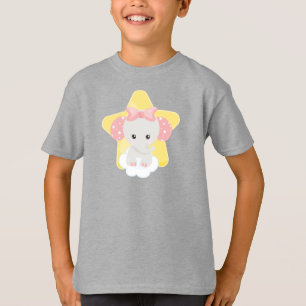 Elefant auf einer Wolke, Niedlicher Elefant, Stern T-Shirt