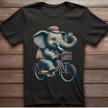 Elefant auf Retro-Bikot T-Shirt