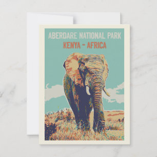 Elefant aus Kenia, Aberdare-Nationalpark Postkarte