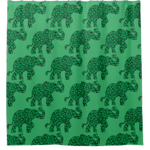Elefant aus Kleeblättern Duschvorhang