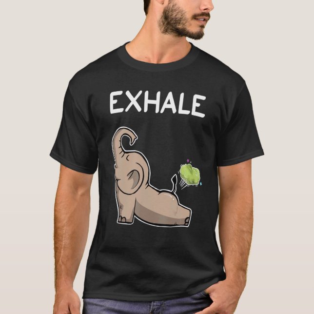 Elefant Ausatmen Yoga Elefant T-Shirt (Vorderseite)