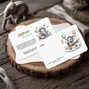 Elefant Aviator Baby Shower Display Dusche Begleitkarte