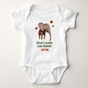 Elefant Baby Benutzerdefinierter Name Datum Süßer Strampler