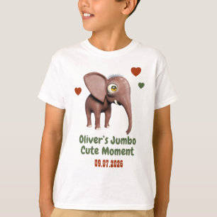 Elefant Baby Benutzerdefinierter Name Datum Süßer T-Shirt