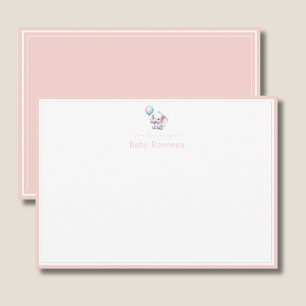 Elefant Baby Blush Rosa Rand Kinderzimmer Neue Bab Mitteilungskarte