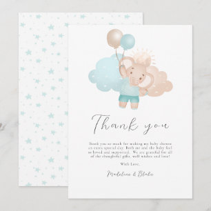 Elefant Baby Junge Baby Shower Dankeskarten Dankeskarte