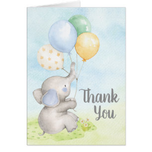 Elefant Baby Junge Shower Dankeskarten