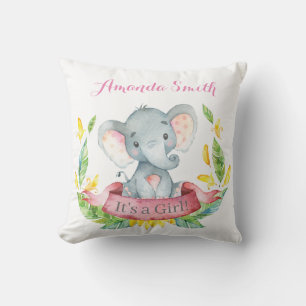 Elefant Baby Pink Kissen