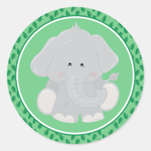 Elefant   Baby Safari Runder Sticker
