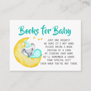 Elefant-Baby-Shower-Bücher für Baby Begleitkarte