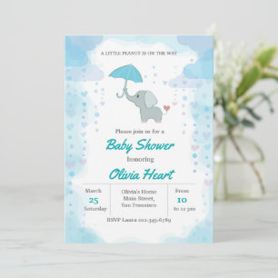 Elefant Baby Shower Einladung, Junge Baby Shower Einladung