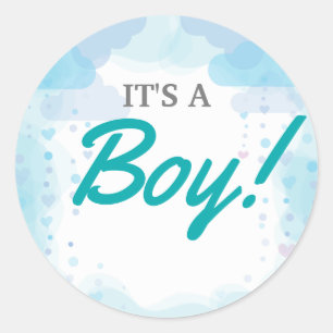 Elefant Baby Shower Einladung, Junge Baby Shower Runder Aufkleber