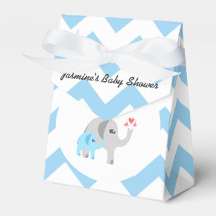 Elefant-Babyparty-Blau und Weiß Geschenkschachtel