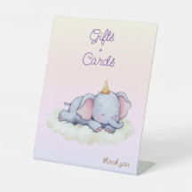 Elefant-Babyparty-Geschenke- und Karten-Schild zum