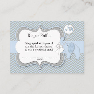 Elefant-Babyraffle-Zickzack Druck Begleitkarte