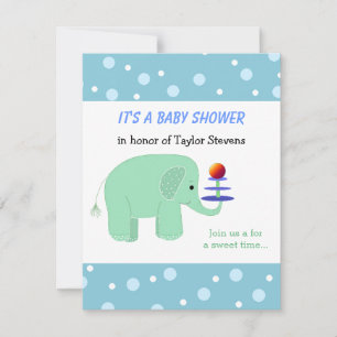 Elefant-Balanceakt-Baby-Party Einladung