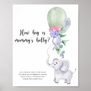 Elefant & Ballon Wie groß ist Mamas Bauch Spiel Poster