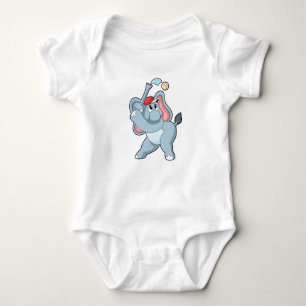 Elefant bei Baseball Baby Strampler