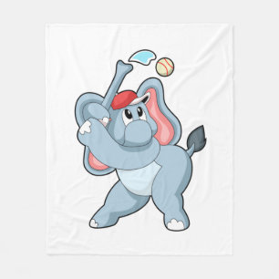 Elefant bei Baseball Fleecedecke