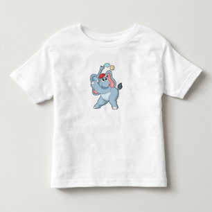 Elefant bei Baseball Kleinkind T-shirt