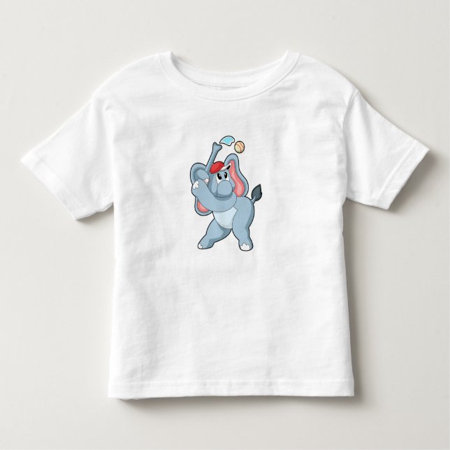Elefant bei Baseball Kleinkind T-shirt (Vorderseite)